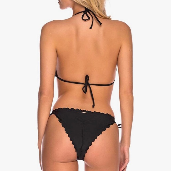Relleciga XL Black Ruffle Brazilian Bikini - Picture 2 of 6